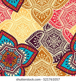 Ethnic floral seamless pattern