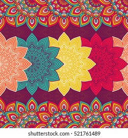 Ethnic floral seamless pattern