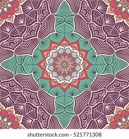 Ethnic floral seamless pattern