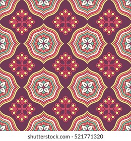 Ethnic floral seamless pattern
