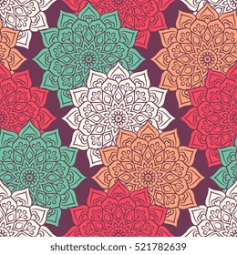 Ethnic floral seamless pattern