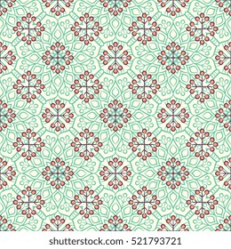 Ethnic floral seamless pattern