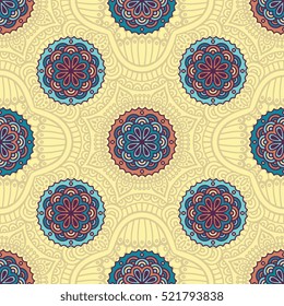 Ethnic floral seamless pattern