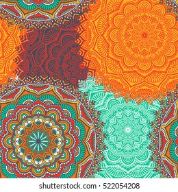 Ethnic floral seamless pattern