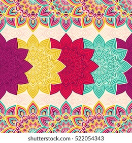 Ethnic floral seamless pattern