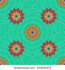 Ethnic floral seamless pattern