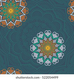 Ethnic floral seamless pattern