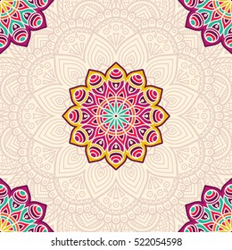 Ethnic floral seamless pattern