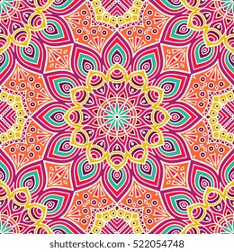 Ethnic floral seamless pattern