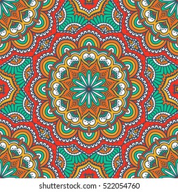 Ethnic floral seamless pattern