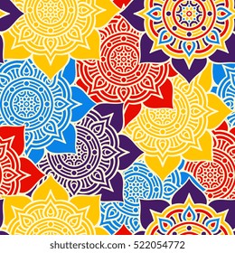 Ethnic floral seamless pattern