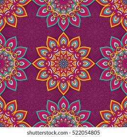 Ethnic floral seamless pattern