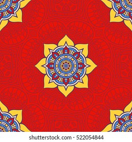 Ethnic floral seamless pattern