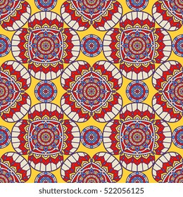 Ethnic floral seamless pattern
