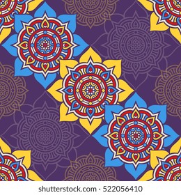 Ethnic floral seamless pattern