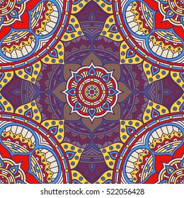 Ethnic floral seamless pattern