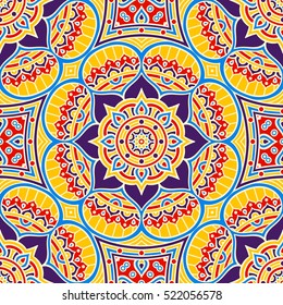 Ethnic floral seamless pattern