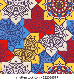 Ethnic floral seamless pattern