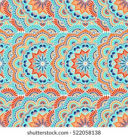 Ethnic floral seamless pattern