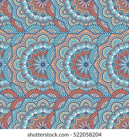 Ethnic floral seamless pattern
