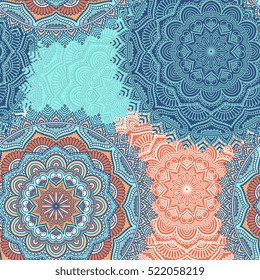 Ethnic floral seamless pattern