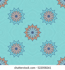 Ethnic floral seamless pattern