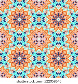 Ethnic floral seamless pattern