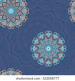 Ethnic floral seamless pattern