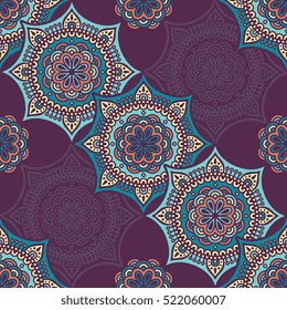 Ethnic floral seamless pattern