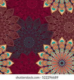 Ethnic floral seamless pattern