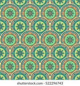 Ethnic floral seamless pattern