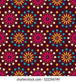 Ethnic floral seamless pattern