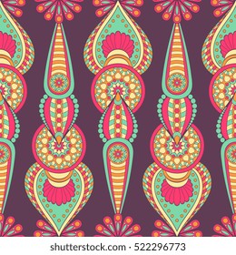 Ethnic floral seamless pattern