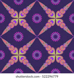 Ethnic floral seamless pattern