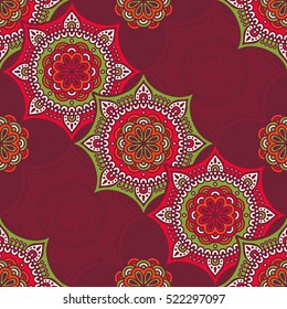 Ethnic floral seamless pattern