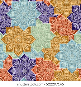 Ethnic floral seamless pattern