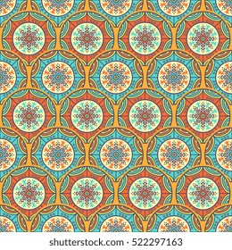 Ethnic floral seamless pattern