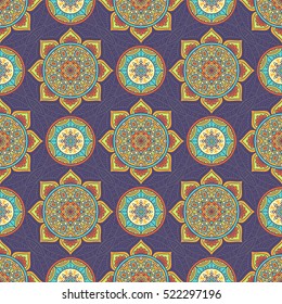Ethnic floral seamless pattern