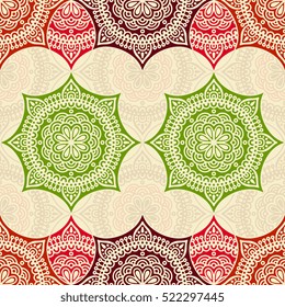Ethnic floral seamless pattern