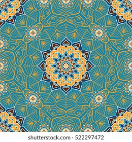 Ethnic floral seamless pattern