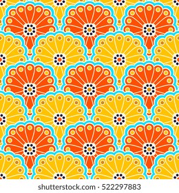 Ethnic floral seamless pattern