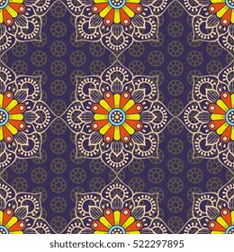 Ethnic floral seamless pattern