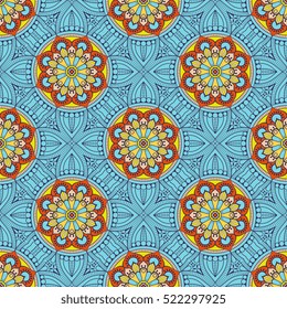 Ethnic floral seamless pattern