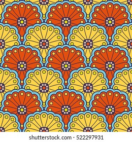 Ethnic floral seamless pattern