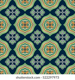 Ethnic floral seamless pattern