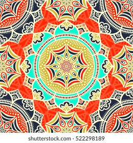 Ethnic floral seamless pattern