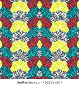 Ethnic floral seamless pattern