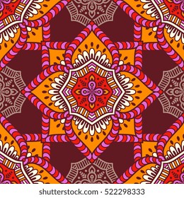 Ethnic floral seamless pattern