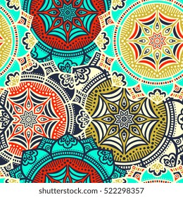 Ethnic floral seamless pattern