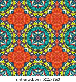 Ethnic floral seamless pattern